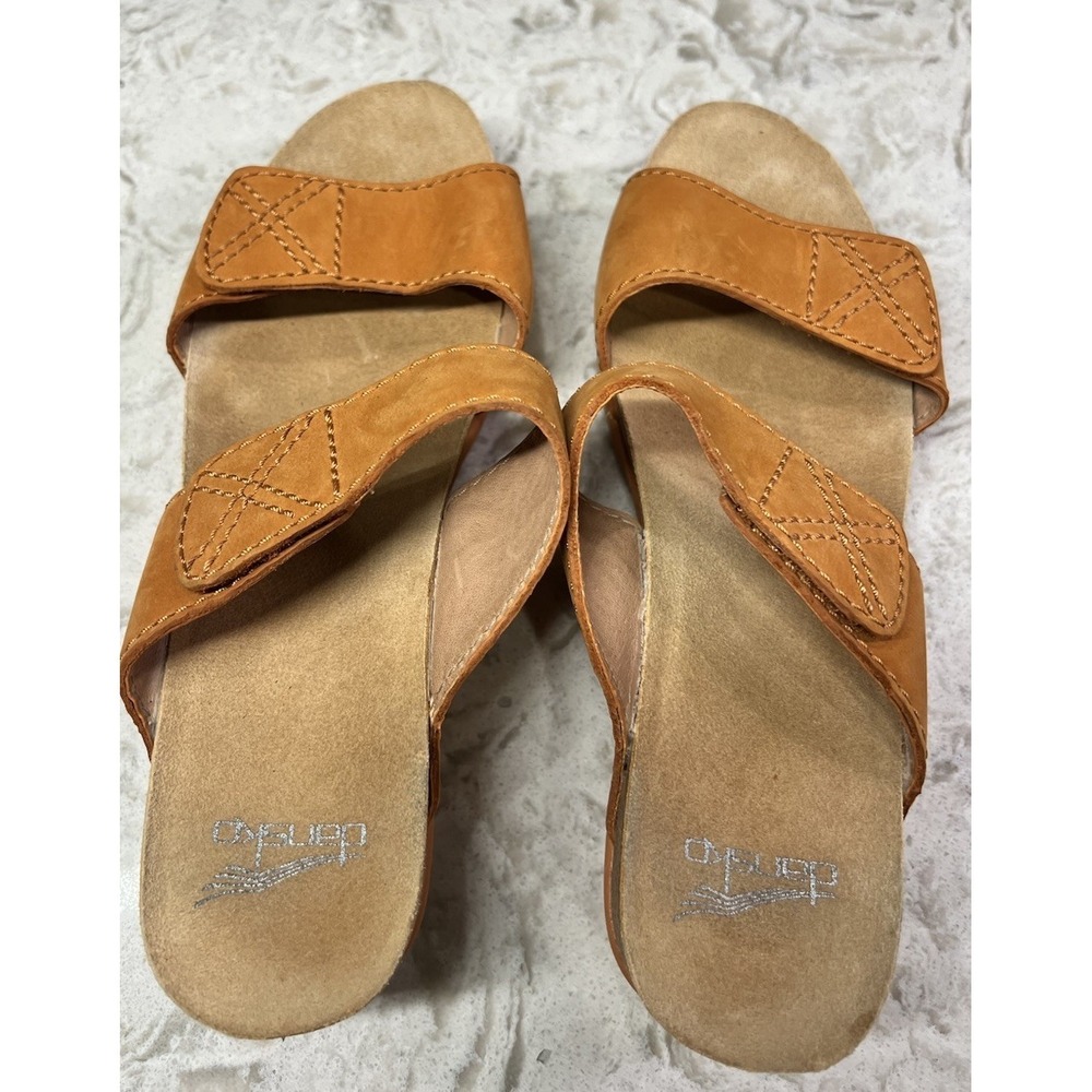 Dansko Maddy Milled Nubuck Sandals Orange Slide Womens Size 40 (US 9.5-10) - Picture 2 of 9